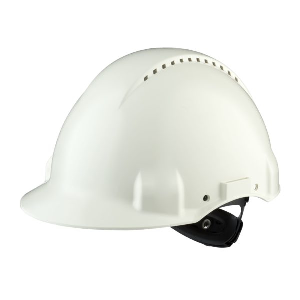 3M™ Hełm ochronny G3000NUV-VI, biały, z wskaźnikiem Uvicator, z płynną regulacją śrubową, z opaską przeciwpotną z tworzywa sztucznego, z wentylacją